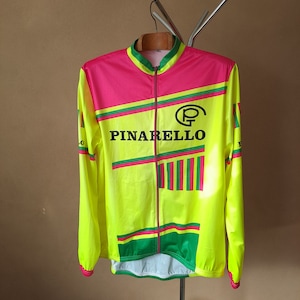 Vintage Italian yellow Pinarello cycling windbreaker, size XXL+