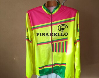 Vintage Italian yellow Pinarello cycling windbreaker, size XXL+
