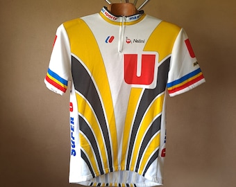 1989 Super U - Maillot cycliste italien manches courtes Raleigh professionnel, taille L