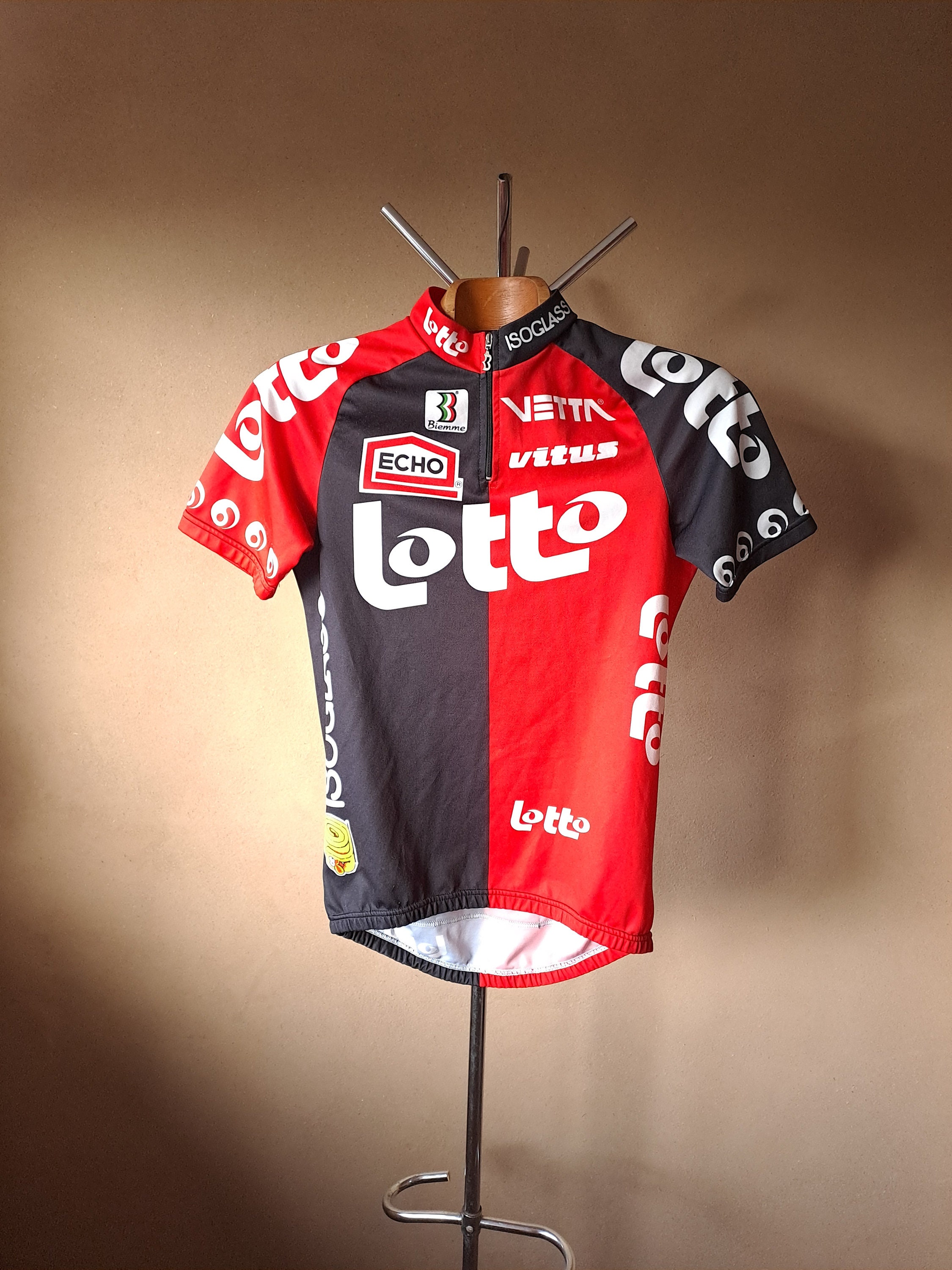 1995 Lotto Isoglass Professional Short Sleeve Italian Cycling Jersey in Red and Black Size L Etsy