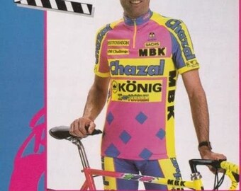 Maillot Cycliste Vintage Chazal-Vetta-MBK 1993, Taille XL, Fabriqué En Italie