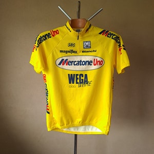 2000 Mercatone Uno Wega Italian short sleeve pro cycling jersey, size XXL