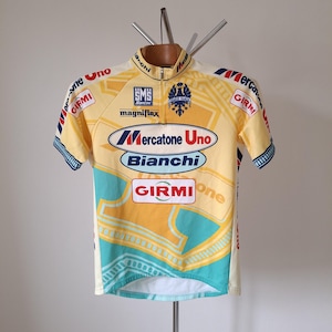 Vintage 1998 Mercatone Uno Italian short sleeve cycling jersey, size L