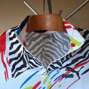 maillot de cyclisme rétro italien audacieux vintage des années 90 à manches courtes avec un motif zébré, taille M image 3