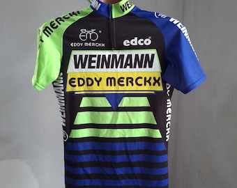 Vintage 1991 Weinmann - Eddy Merckx Swiss short sleeve colorful professional cycling jersey, size L