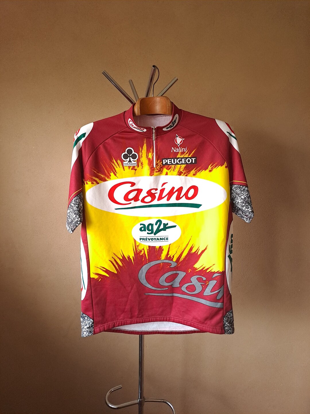Maillot Cycliste Vintage Casino Ag2r Tour 1998 – Colnago – Nalini Taille 7/XXL