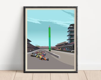 Indianapolis 500 Plakat Wydruk, Indy Speedway Plakat, Indianapolis Wystrój, Prezent dla Fana Wyścigów, Auto Sport Wydruk, Wyścigowe Dekoracje Ścienne, IndyCar Sezon