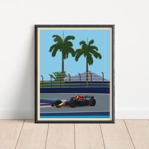 Max Verstappen Poster Print, F1 Miami Grand Prix Poster, Formula One Decor Race Fan Gift, Auto Sport Print, Racing Wall Decor, Racing Gift
