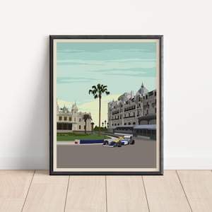 Formula One Poster | Circuit de Monaco | Nigel Mansell | Monaco Grand Prix | F1 Art | F1 Racing | Car Print | Wall Prints | Birthday | Gift