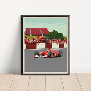 Michael Schumacher Poster | Formula One Art | Scuderia Ferrari Formula One Team | Suzuka Circuit | F1 Art | F1 Racing | Wall Prints | Gift |