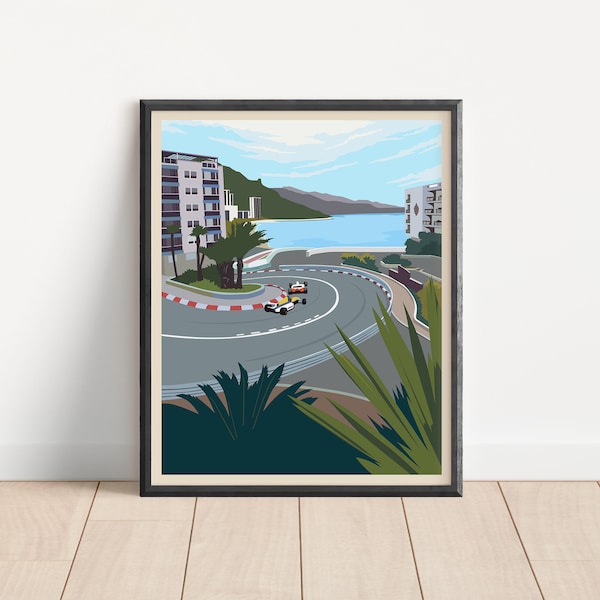 Monaco Grand Prix Poster, Monaco F1 Poster Print, Formula One Racing Art Print, Race Fan Gift, Racing Wall Décor, Circuit de Monaco, GIft