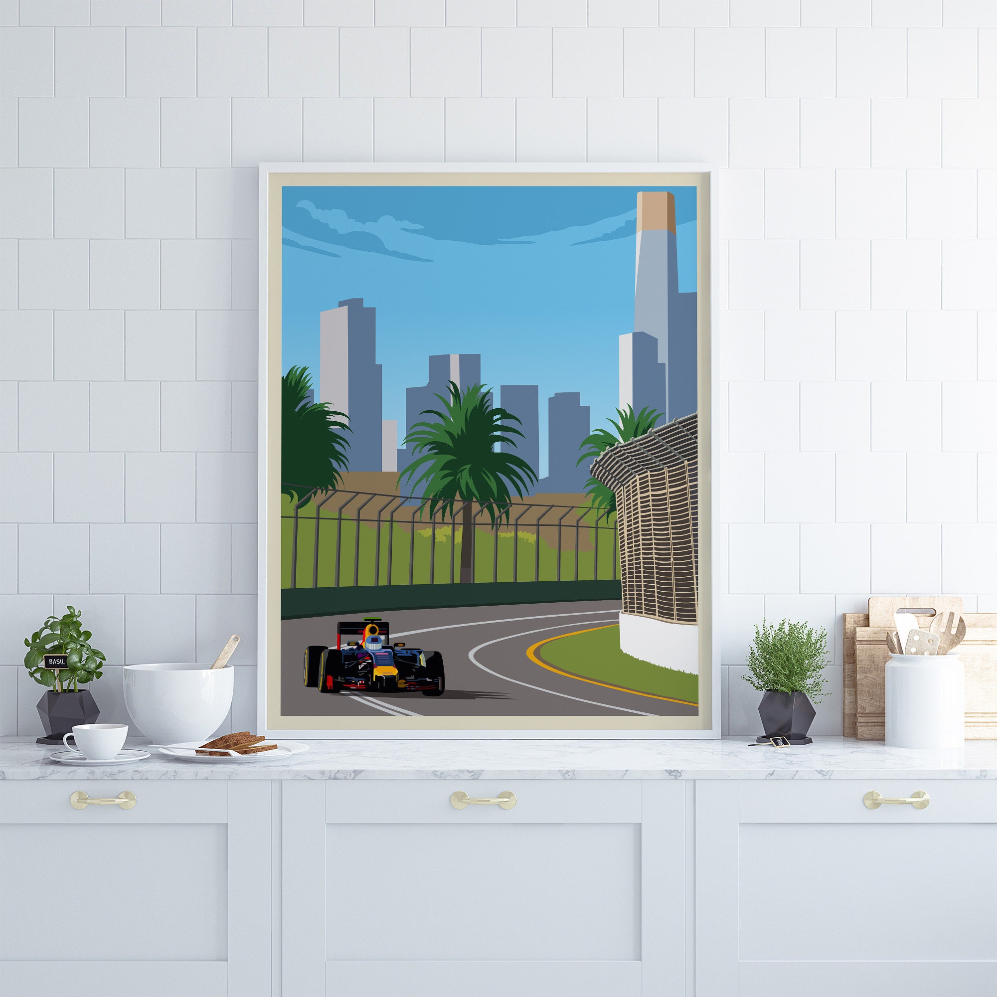 Formula One Car Racing Poster Formula One Racing Car Poster, Albert Park Circuit Track Poster Print ...