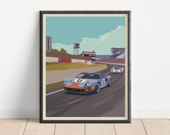 16x20 Prototype Racing Sports Ford GT40 Car Wall Decor Art Print Poster 