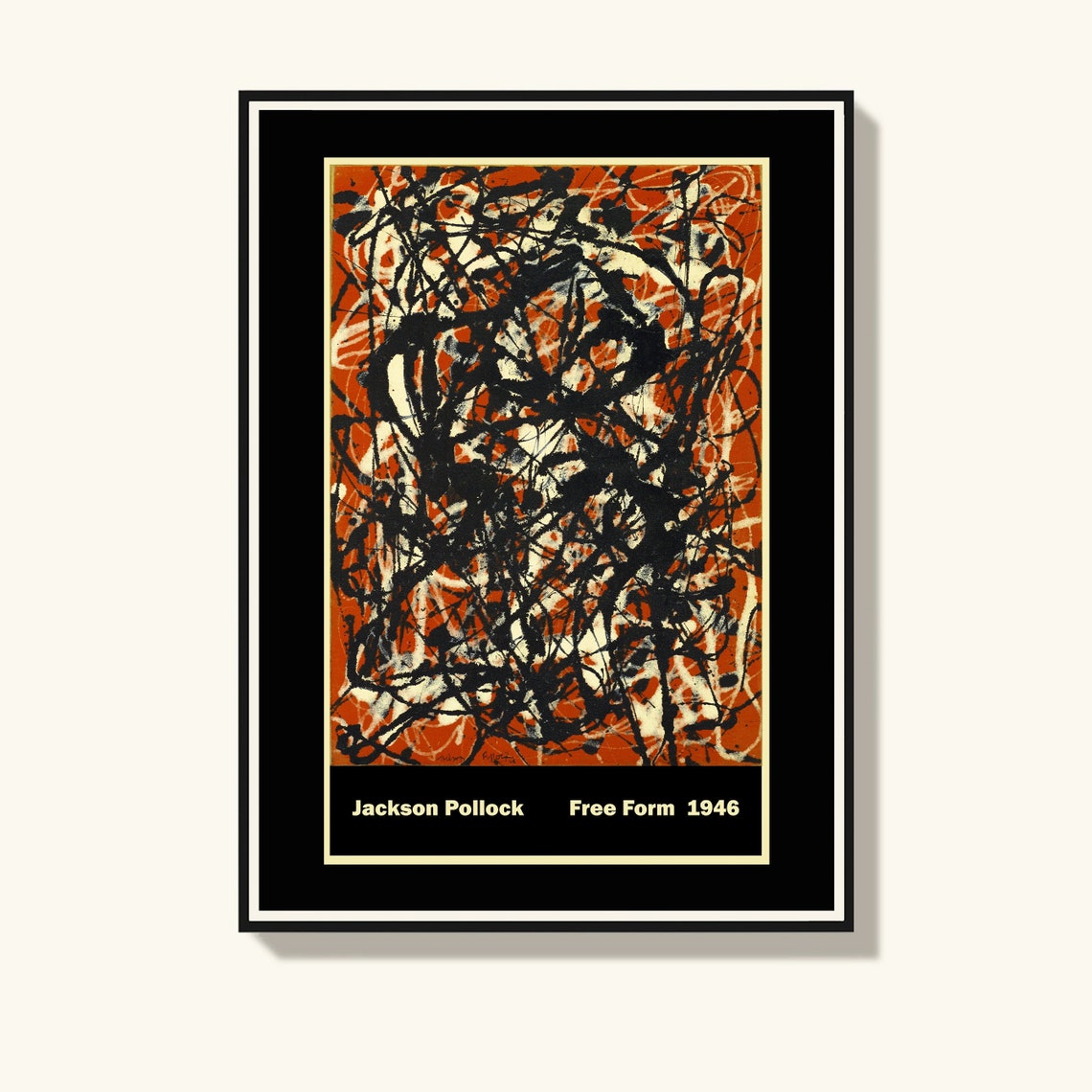 Jackson Pollock Free Form Digital PrintArt Exhibition Etsy
