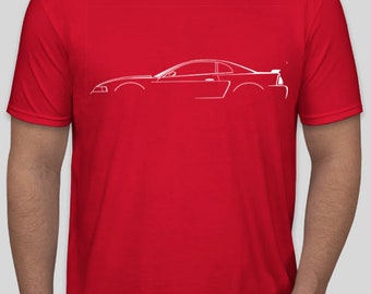 New Edge Mustang Silhouette T Shirt -CHOOSE your COLOR WHITE Design