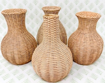 Rattan Wicker Pattern Vases