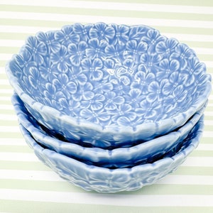 Set of 3 Blue Hydrangea Tidbit Bowls image 1