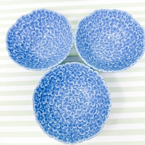 Set of 3 Blue Hydrangea Tidbit Bowls image 3