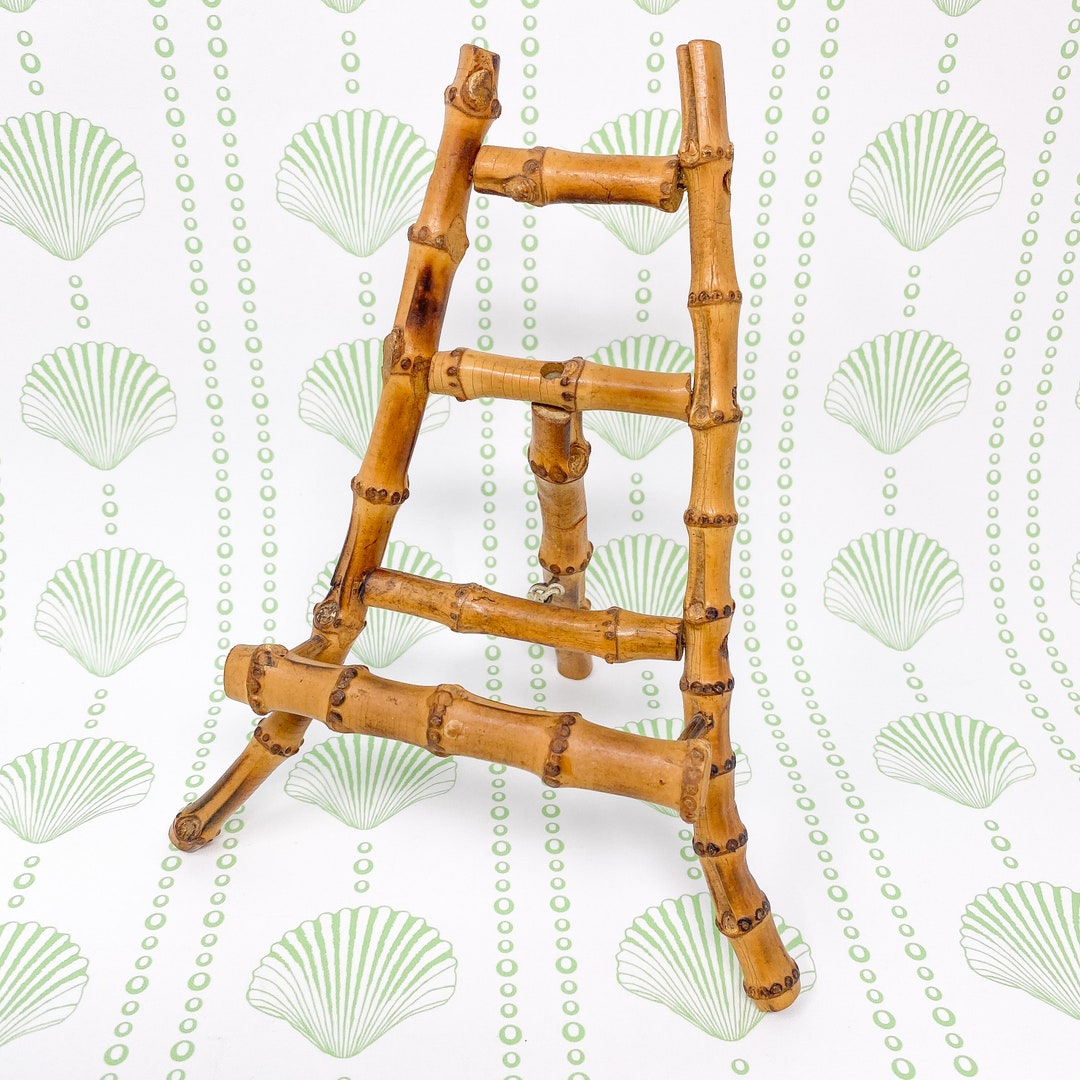 Vintage 10 Burnt Bamboo Table Easel Etsy