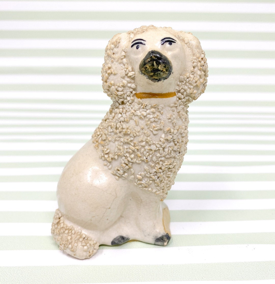 Antique Staffordshire Confetti Poodle Figurine Etsy