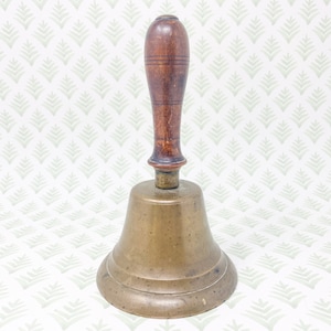 Antique Wood Handle Brass Bell