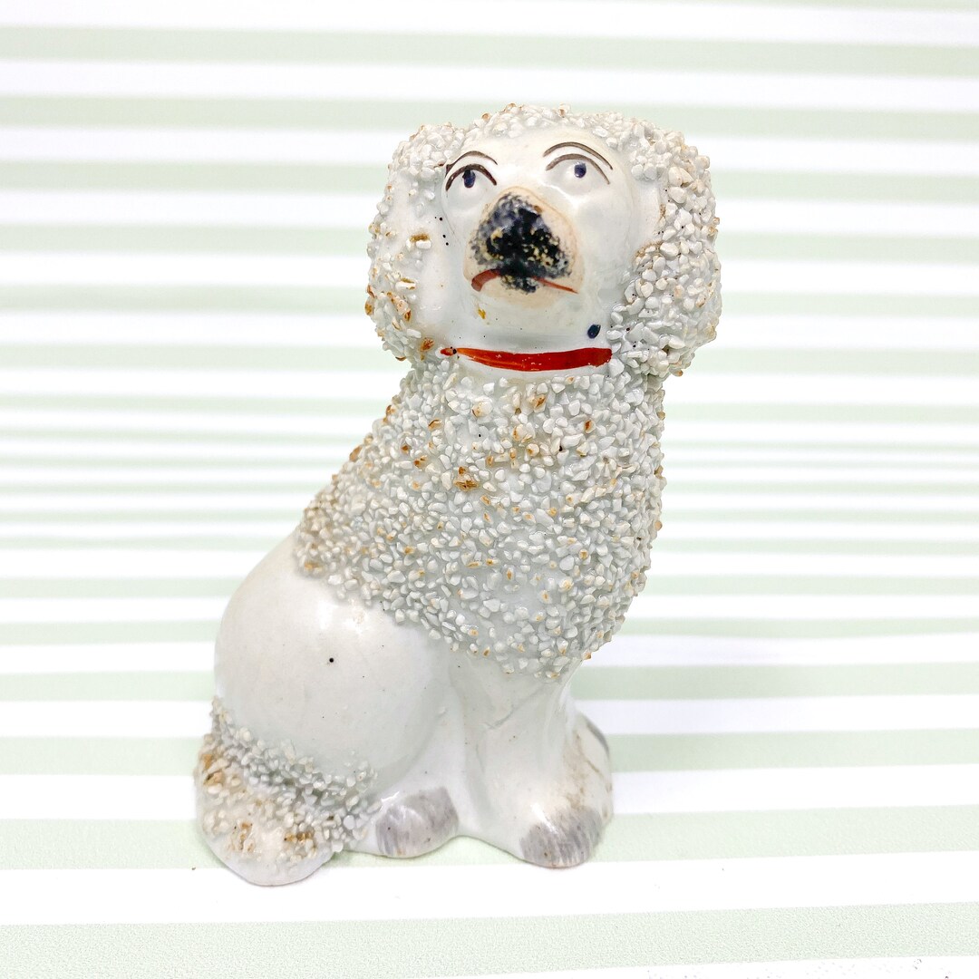 Antique Staffordshire Confetti Poodle Figurine Etsy