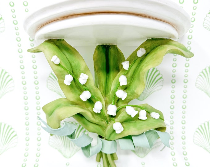 White Lily of the Valley Flower Wall Sconce Shelf Etsy
