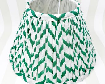 Green Pleated Fabric Empire Lampshade