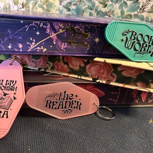 Book Lover Keychain, Bibliophile Keychain, Dark Romance Gift, Bookish Gift for Her, Readers Gift, Bookish Keychain, Romantasy Gift, Books