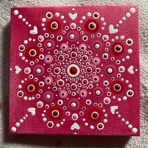 DESIREE Handgemalte Dot Mandala Mini Leinwand