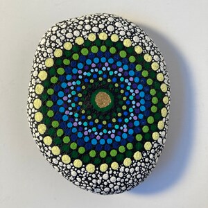 KAMRYN Hand Painted Dot Mandala Palm Stone