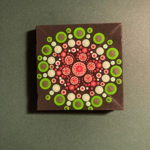 PRESTON Hand Painted Dot Mandala Mini Canvas