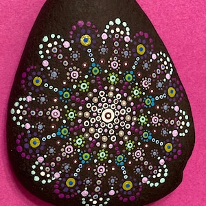 DARREN Hand Painted Dot Mandala Palm Stone