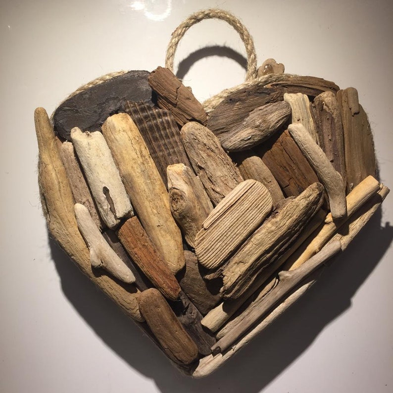 Driftwood Wall Art Wood Decor Heart Shaped Ornament Wedding Etsy
