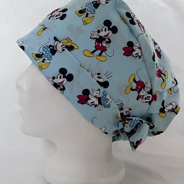 Mickey and Minnie Mouse Scrub Hat. Women’s Disney inspired Scrub hat. Made in Canada. The Scrub Locker