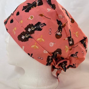Harry Potter Surgical Scrub Hat: Pleated Pixie Style, Tie Back