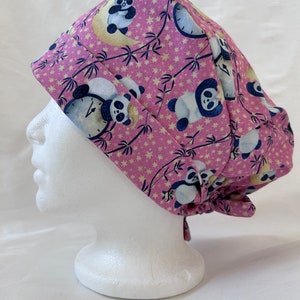 Gorro quirúrgico de oso panda: gorro de quirófano plisado estilo duendecillo