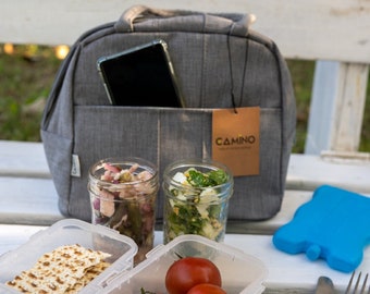 Bolsa térmica personal para almuerzo en color gris,Bolsas isotérmicas para mujer, La bolsa para llevar la comida al trabajo