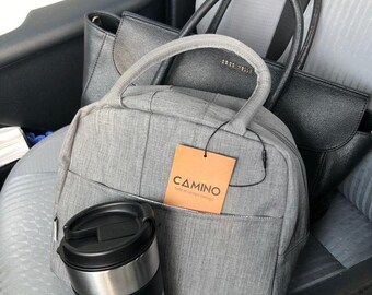 Personal thermal lunch bag in gray, Insulated Bags for women, The bag to take the food to work in style