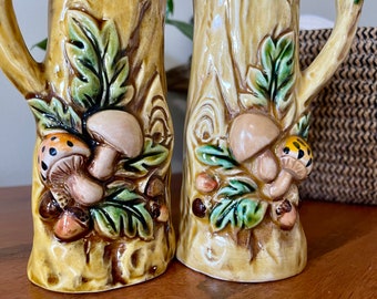 Lefton Japan Mushroom Forest Porcelain Salt & Pepper Shakers