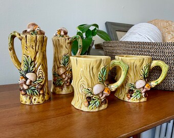 Lefton Japan Mushroom Forest Porcelain Salt & Pepper Shakers