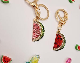 Porte-clés pastèque Diamonte. Porte-clés Palestine Awareness. Porte-clés Palestine, porte-clés en cristal.