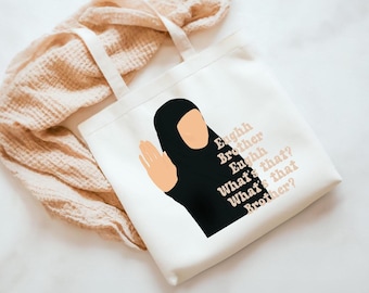 Sac fourre-tout islamique, fourre-tout pour filles, cadeau hijabi, sac pour filles musulmanes, cadeau de l'Aïd, cadeau du ramadan, sac fourre-tout uni, sac cabas, sac cabas abstrait