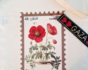 sac fourre-tout vintage à timbres palestiniens à vie. Sac de sensibilisation palestinien. Sacs fourre-tout faits main. sac sur le thème de la Palestine, patrimoine culturel