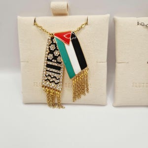 Palestine necklace, Womens jewellery, Statement necklaces, Palestine themed jewellery. Keffiyeh necklace. Islamic jewellery.
