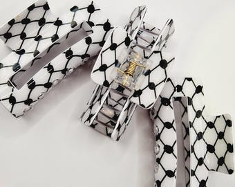 Barrette à cheveux imprimée keffieh. Accessoires pour cheveux pour filles. Barrettes à cheveux Palestine. Cadeaux Palestine