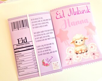 Eid treat bags. Personalised Eid gifts, Eid favours, Crisp packet treats. Chip bag treats. Eid gifts kids. Eid sweets. Eid candy. Eid favour