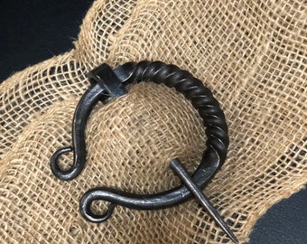 Hand forged shawl or blanket pin