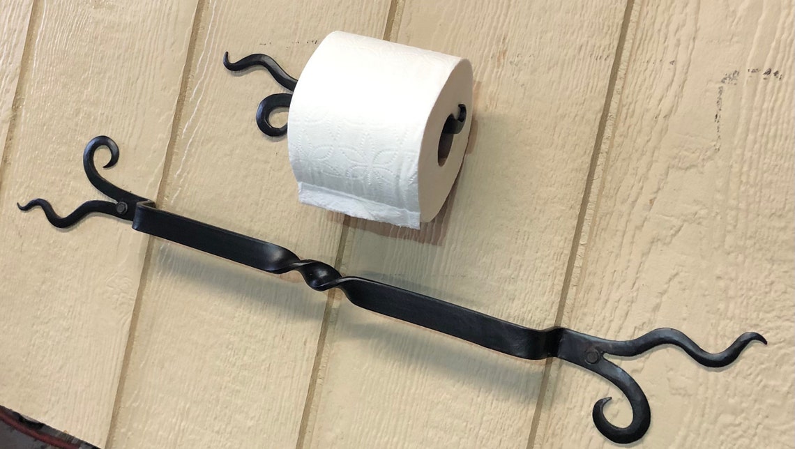 Hand gothic style towel rack and toilet paper set . Etsy