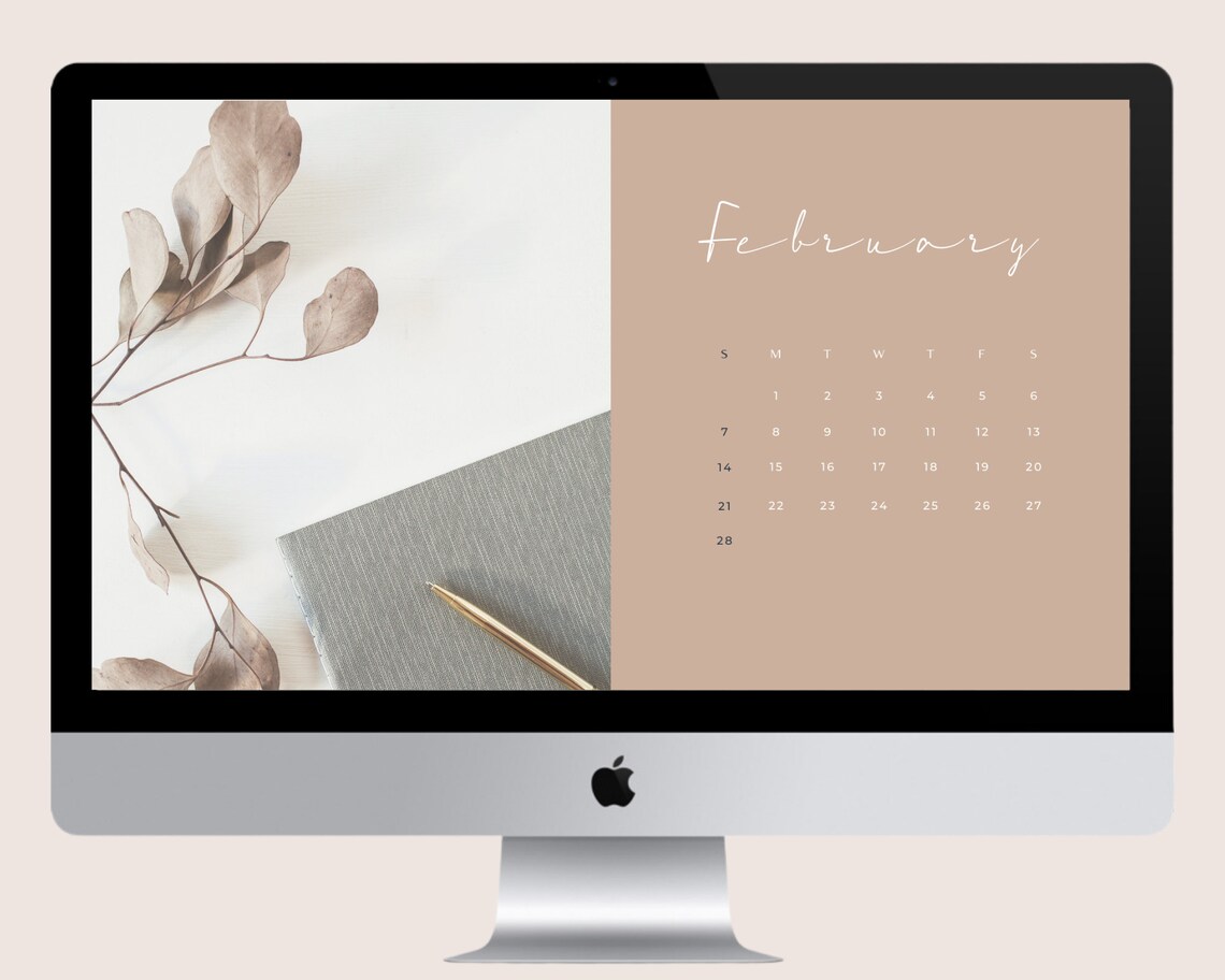 2021 Calendar Desktop Wallpaper Minimalist Computer - Etsy España
